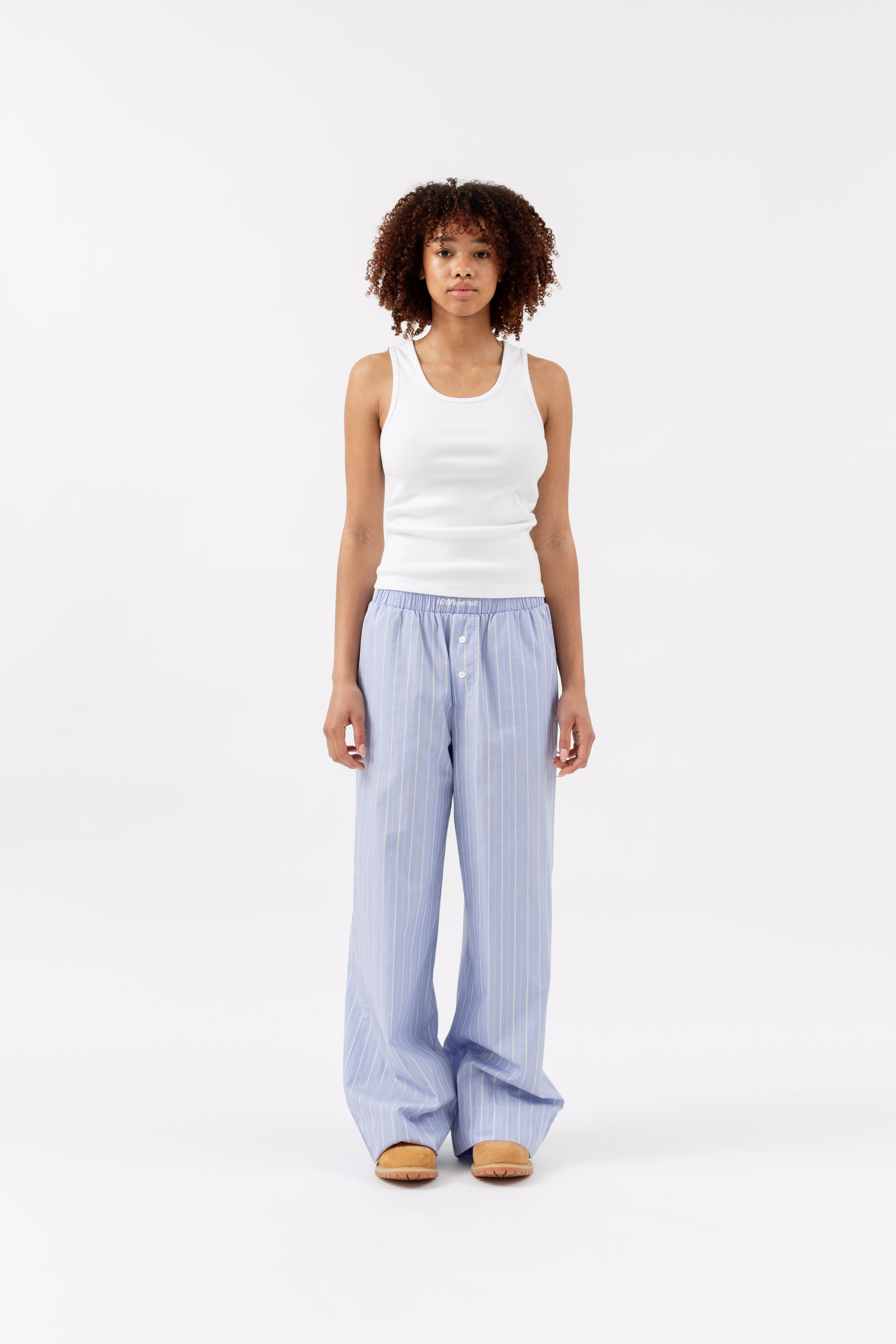 Holiday Pants - Light Blue Stripe