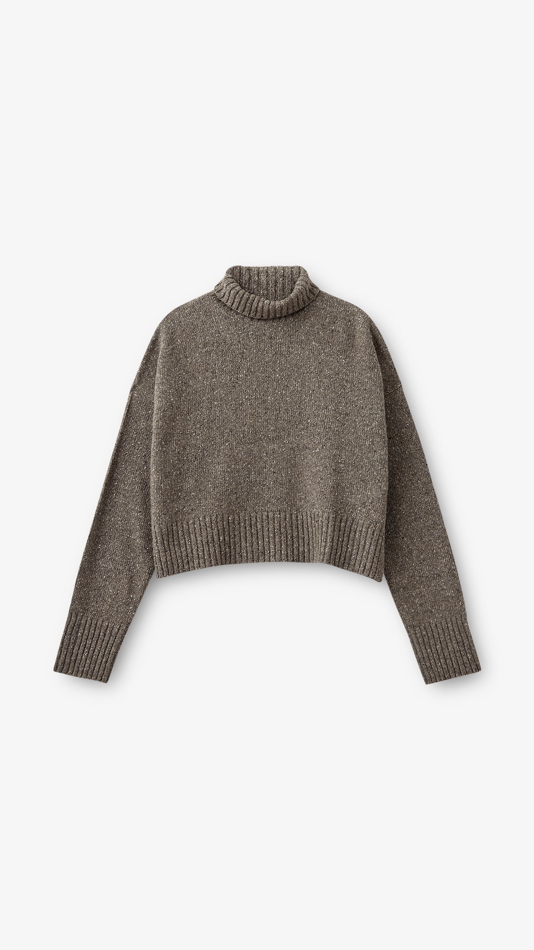 Brownie Turtleneck - Grey/Brown Melange