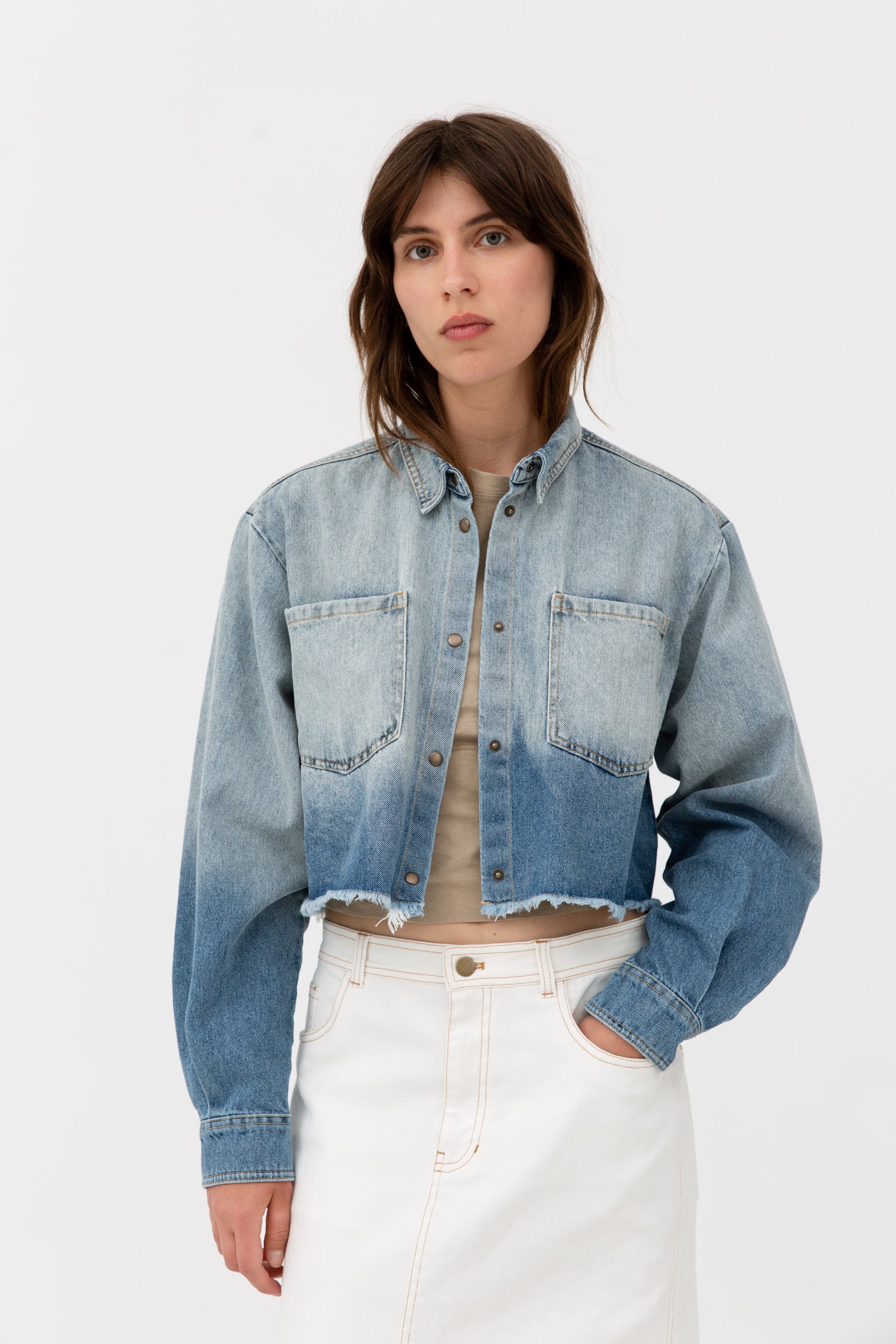 H2OFagerholt Dip Dye Cropped Shirt Shirts 2514 Dip Dyed Denim