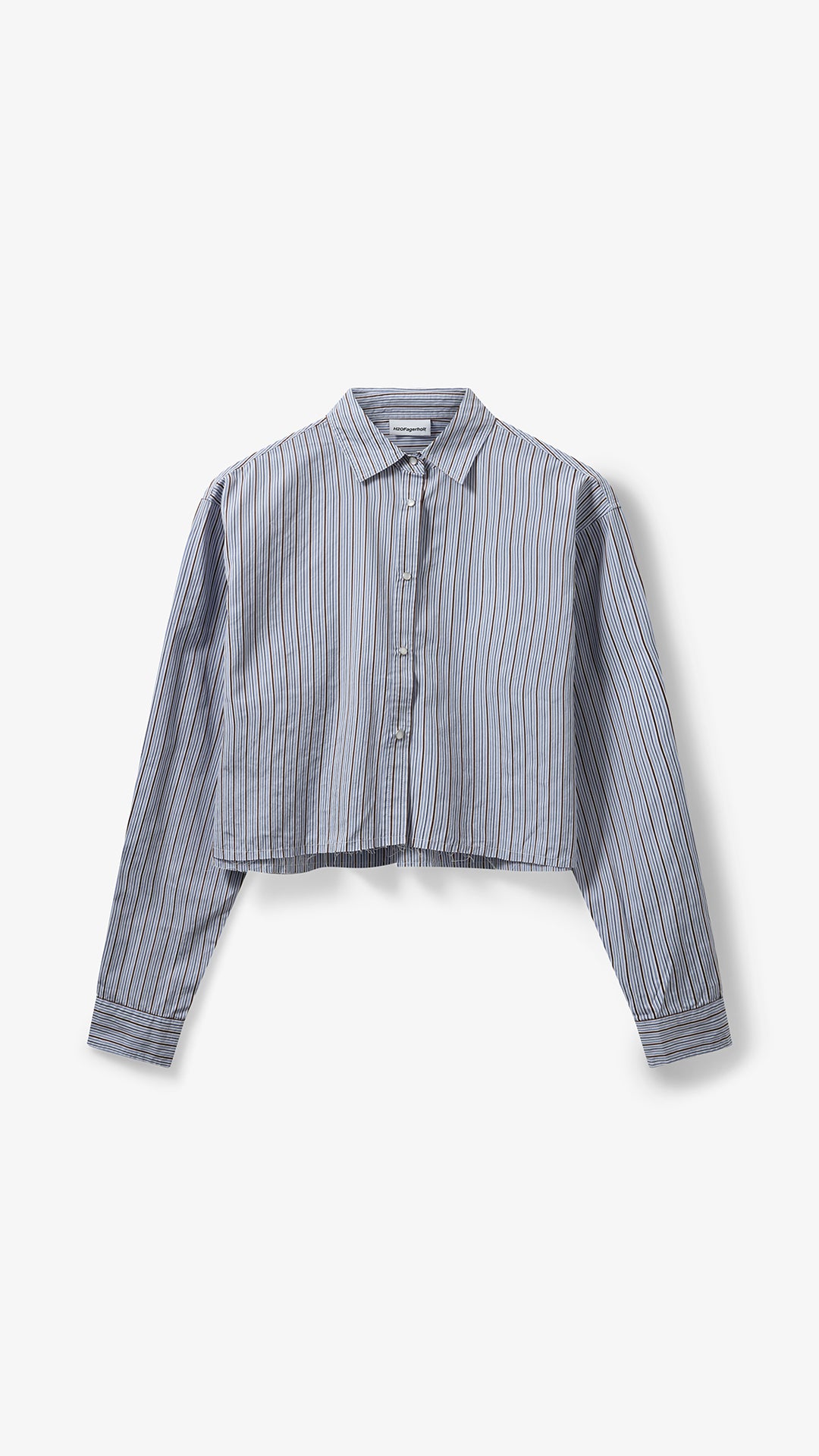 PJ Cropped Shirt - Blue Stripe