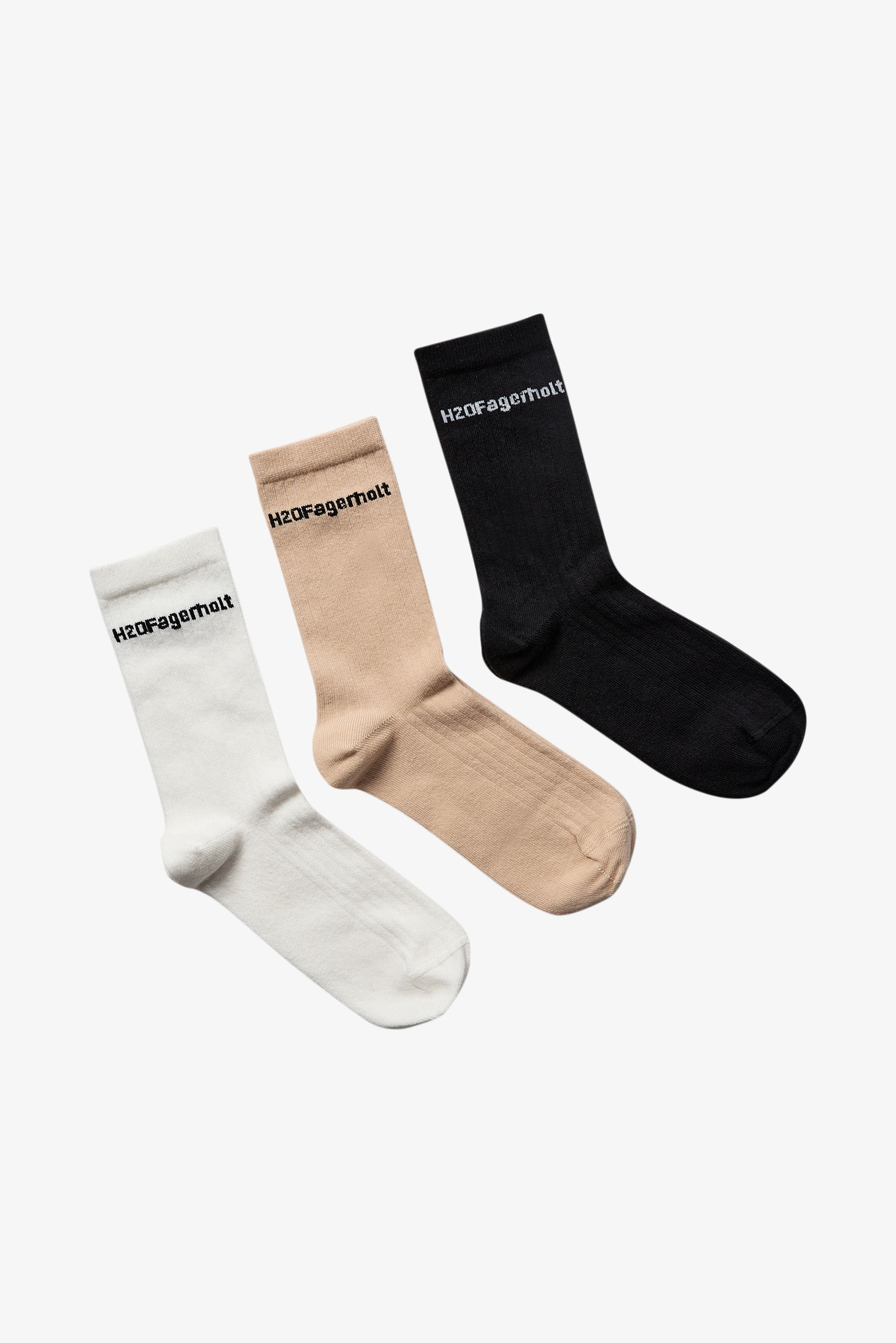 H2OFagerholt Rib Socks Accessories 7892 Black+Creamy White+Creamy Grey